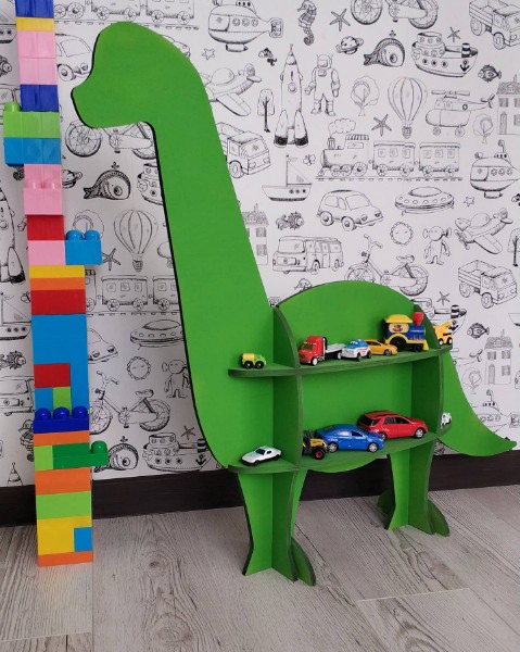 Laser Cut Dinosaur Shelf Dino Loving Kids Bedroom Decor Free CDR Vectors Art