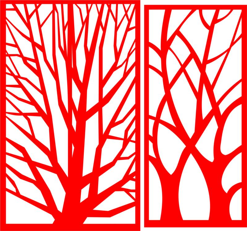 Laser Cut Geometric Tree Partition Pattern Design Template Free CDR Vectors Art