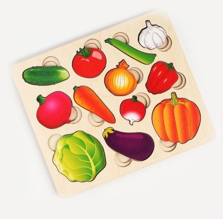 Laser Cut Vegetables Learning Puzzle For Kids Free CDR Vectors Art