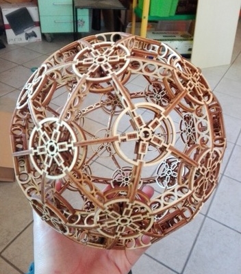 Laser Cut Decorative Sphere 3mm Plywood Free CDR Vectors Art