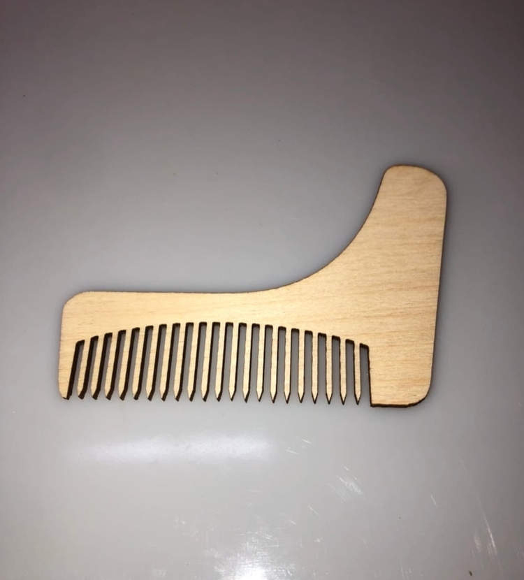 Laser Cut Men Beard Shaping Styling Comb Free CDR Vectors Art