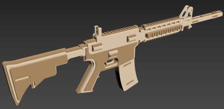 Layout Of m4a4 For Laser Cut Free CDR Vectors Art