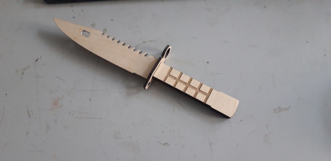 Plywood m9 Bayonet Military Knife For Laser Cut Free CDR Vectors Art