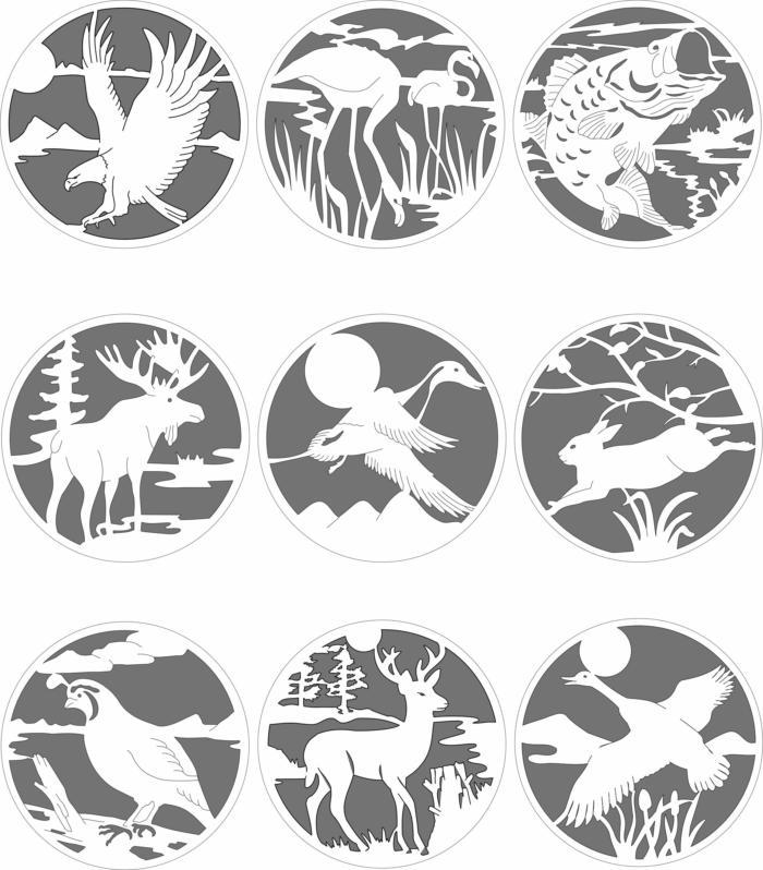 Animal And Birds Circular Design Patterns For Laser Cut Free PDF File
