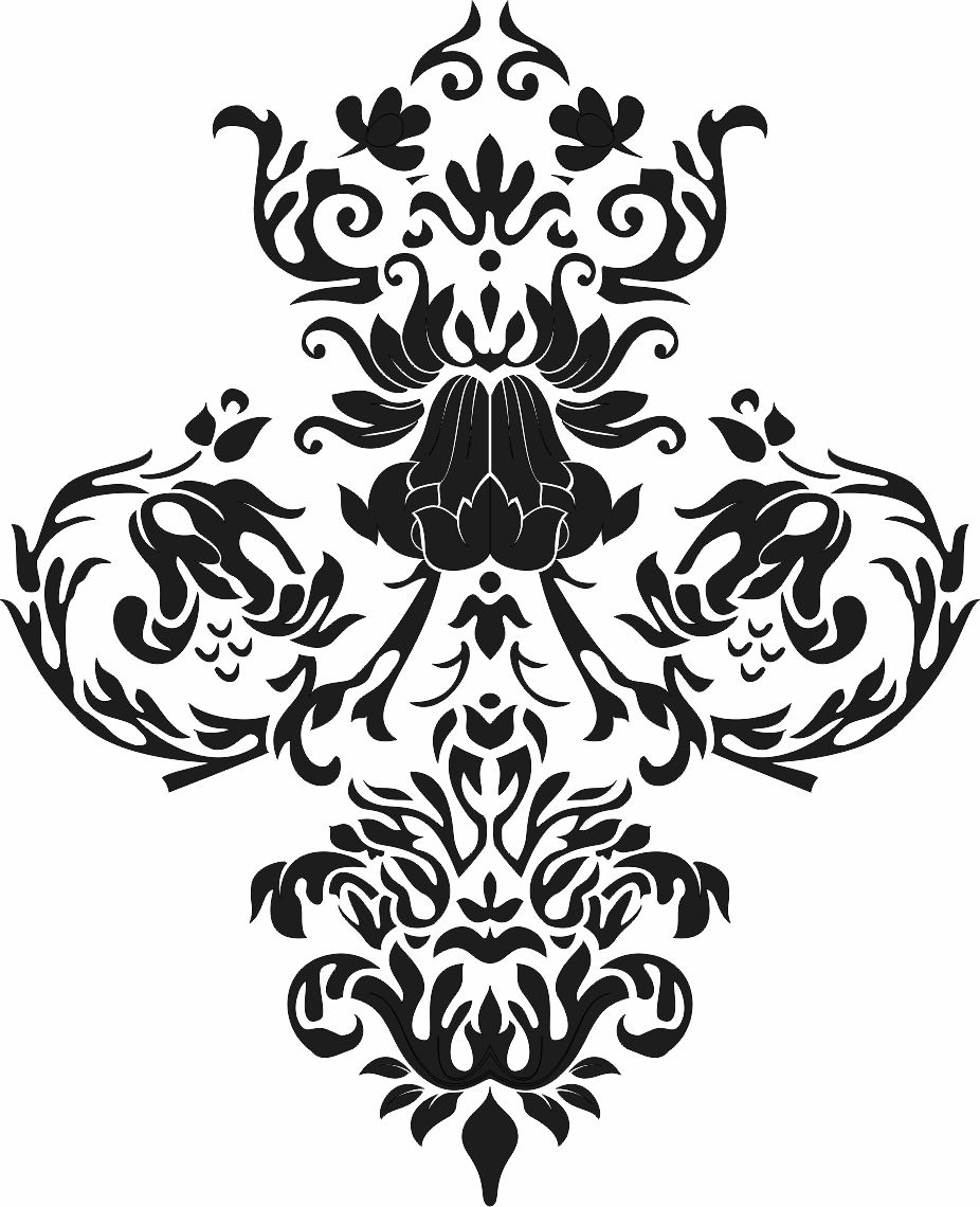 Baroque Floral Pattern For Laser Cut Free AI File