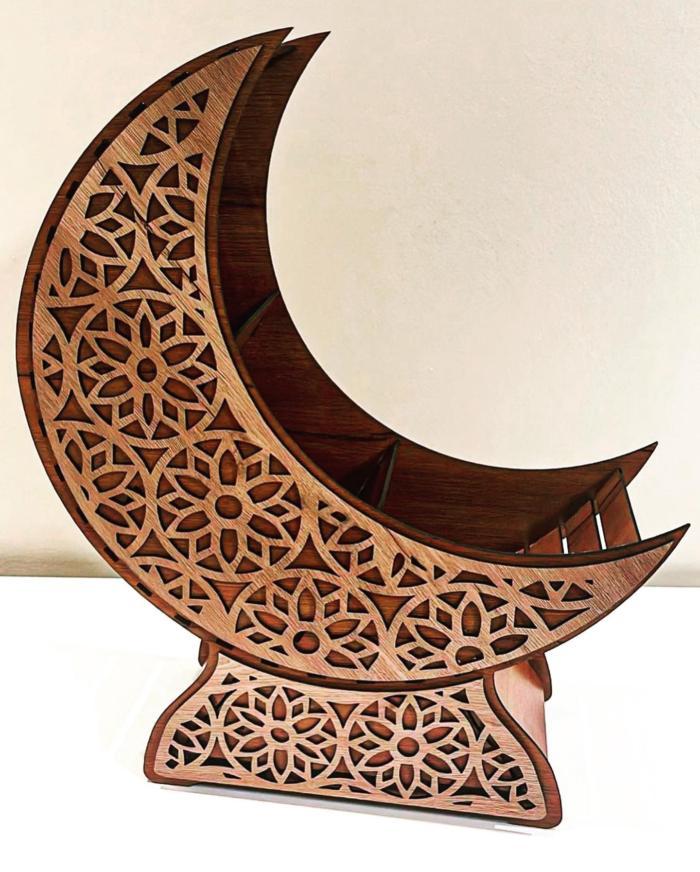 Laser Cut Crescent Moon Ramadan Eid Decor Free DXF File