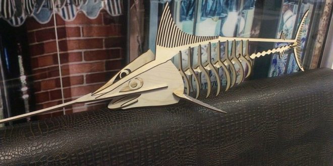 Sword Fish Wood For Laser Cut Free DXF File