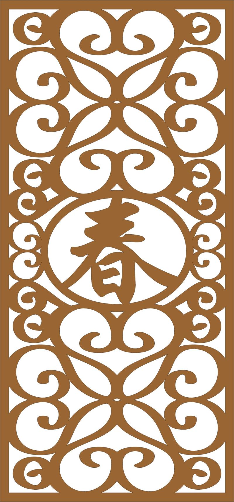 Chinese Textured Wall Pattern For Laser Cut Free AI File