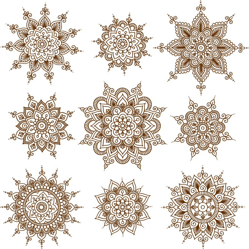 Vector Illustration Of Mehndi Ornaments Free CDR Vectors Art