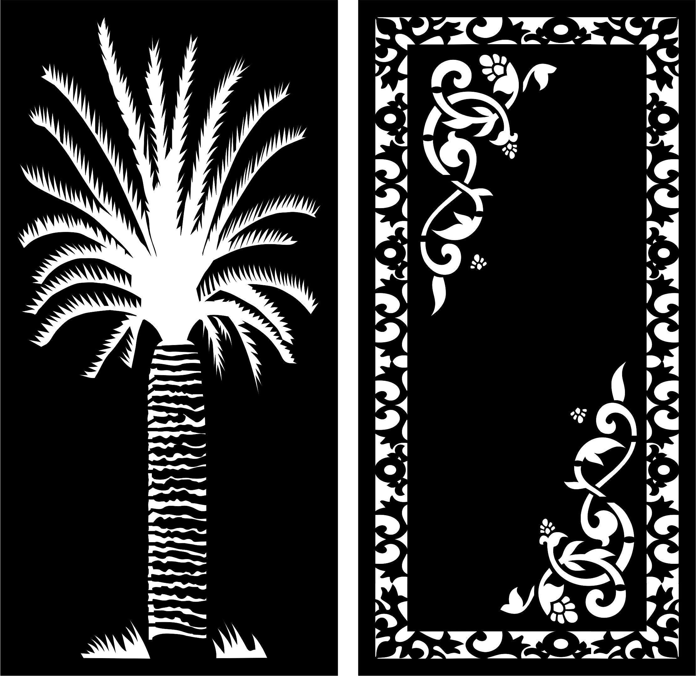 Date Palm Partition Screen For Laser Cut Free AI File