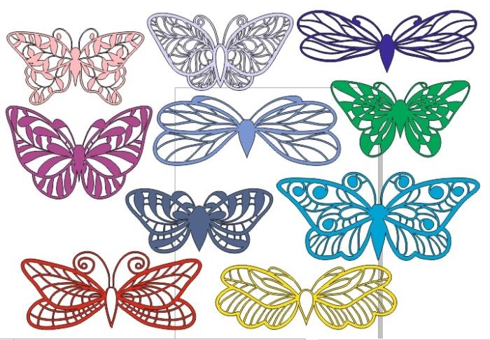 Butterfly Layouts For Laser Cut Free DXF File