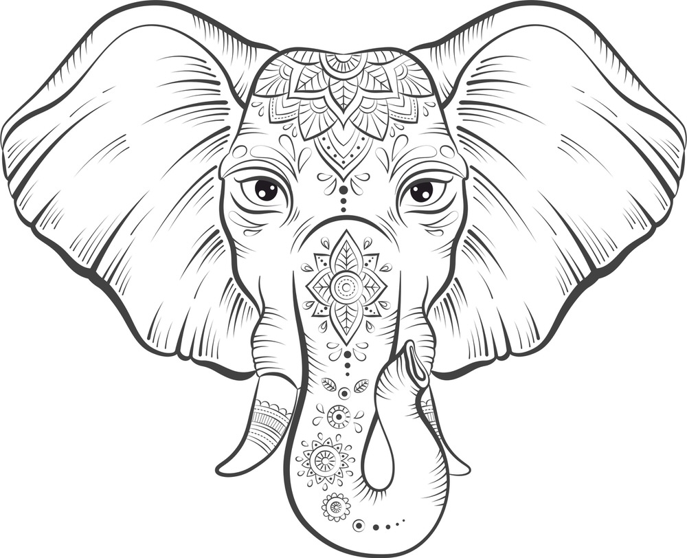 Elephant Lotus Vector For Laser Cut Free AI File