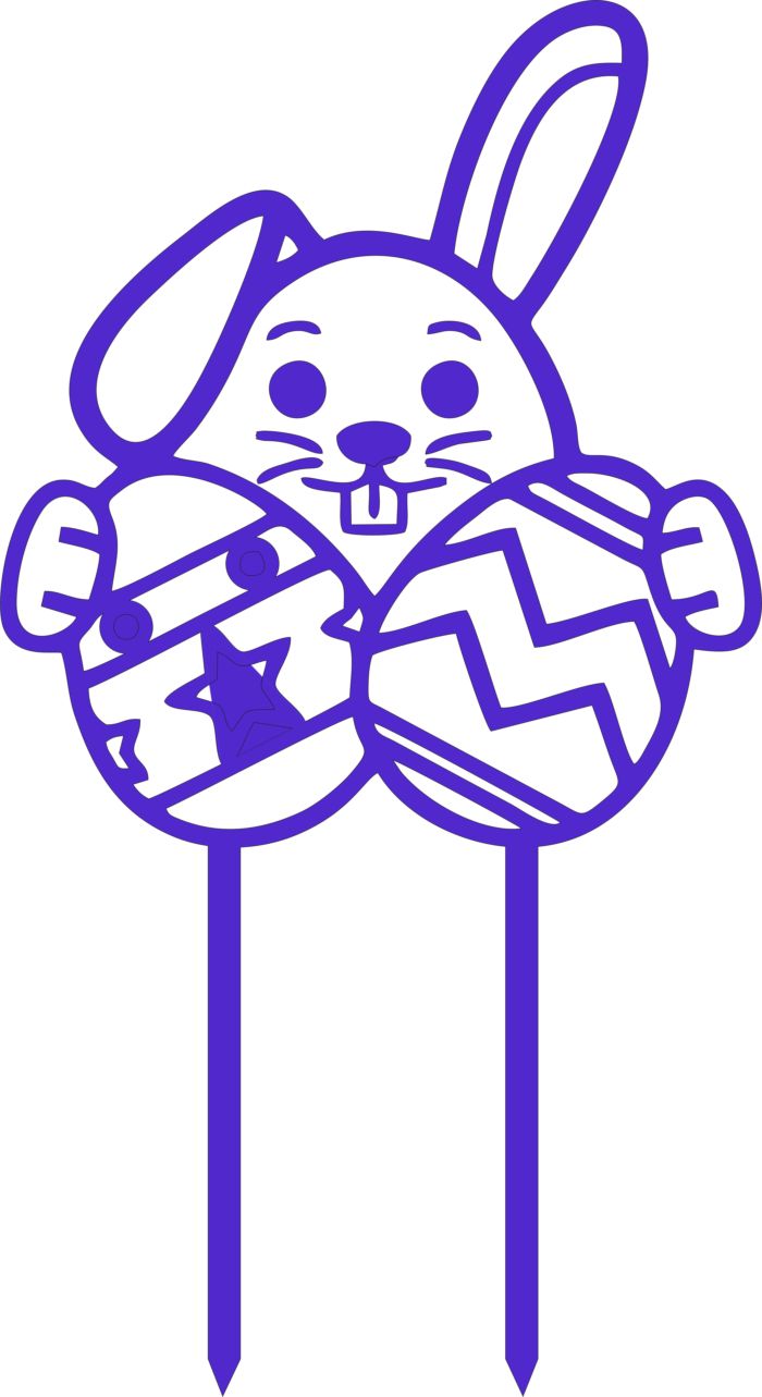 Easter Cake Bunny Topper Free DXF File