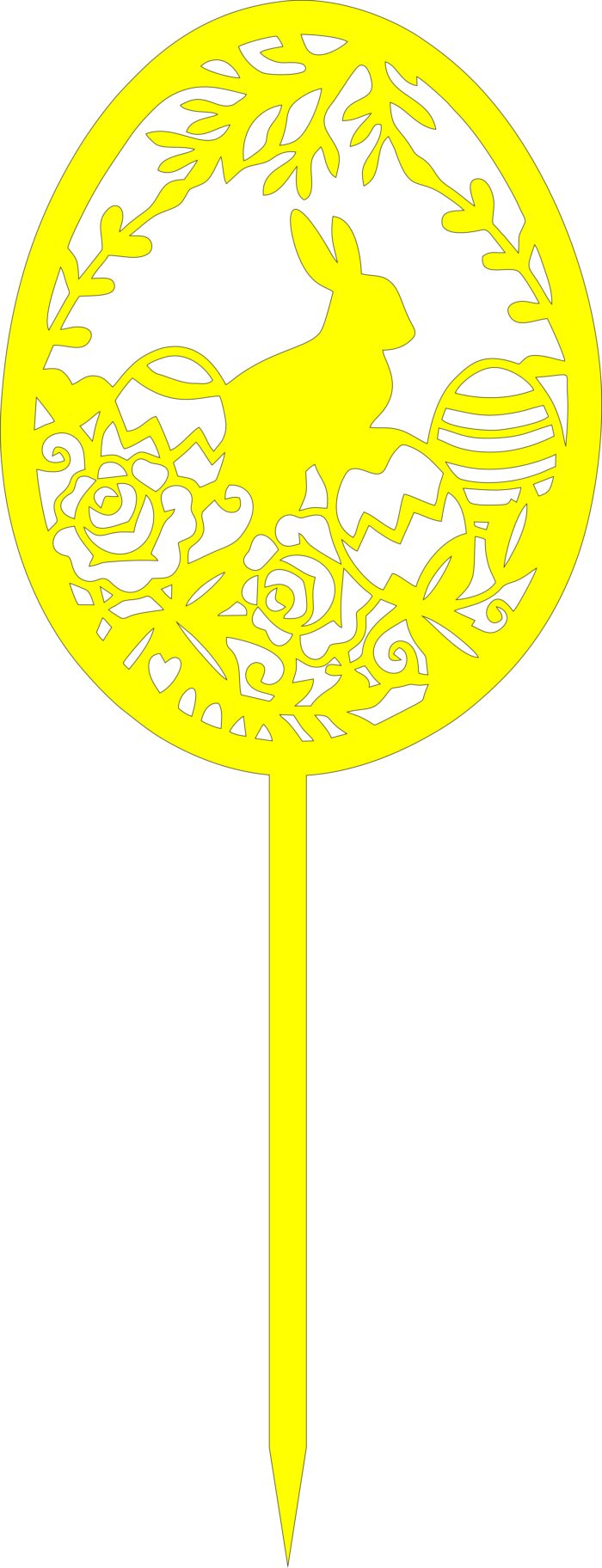 Laser Cut Easter Cake Bunny Topper Free DXF File