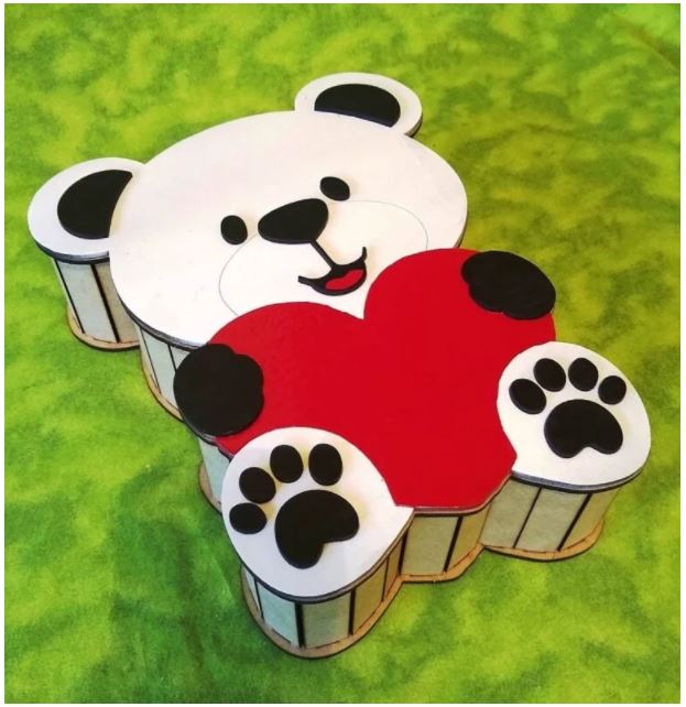 Bear Shaped Gift Box Teddy Bear Candy Box Free DXF File