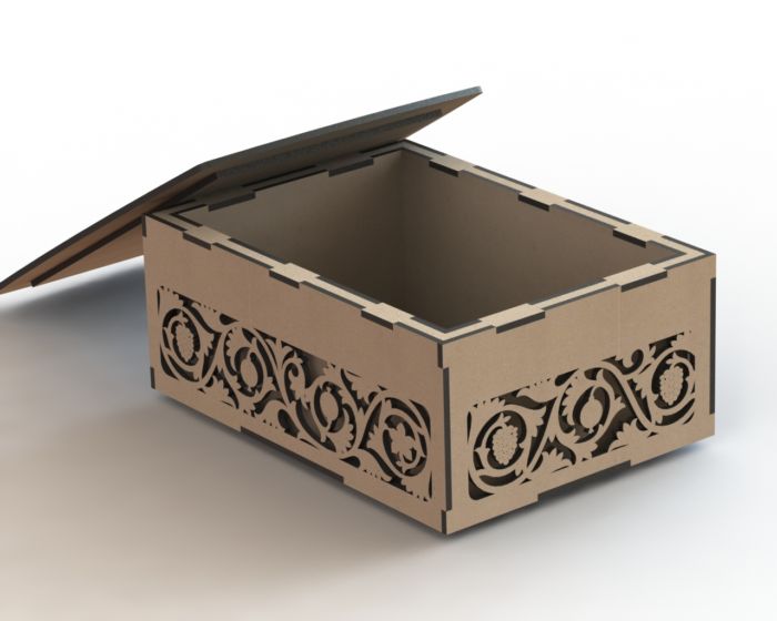 Box Decorated Double Wall For Laser Cut Free DXF File