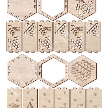 Boxes For Honey Layout For Laser Cut Free DXF File