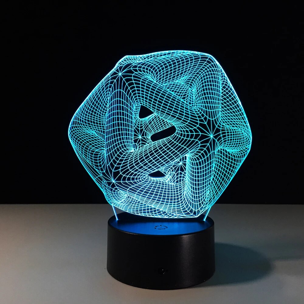 Laser Cut 3d Abstract Shape Night Light Illusion Lamp Free CDR Vectors Art