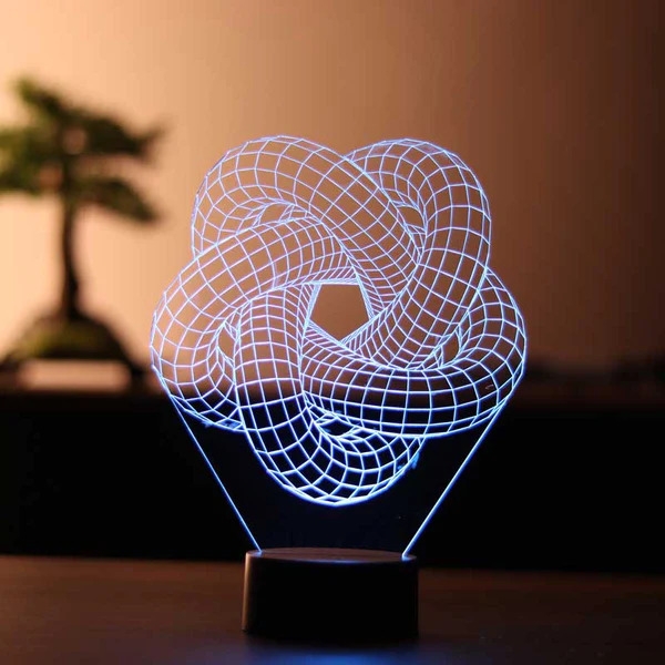 Laser Cut 3d Torus Spiral Acrylic Lamp Free CDR Vectors Art