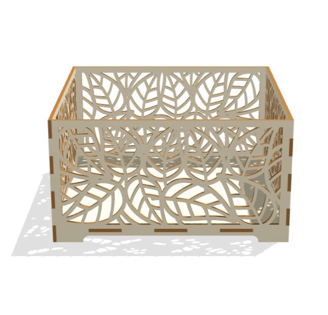 Laser Cut Wooden Flower Box Home Decor Free CDR Vectors Art