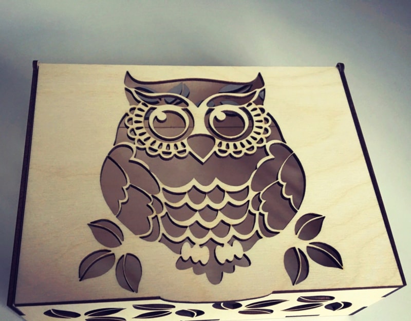 Laser Cut Owl Gift Box Free CDR Vectors Art