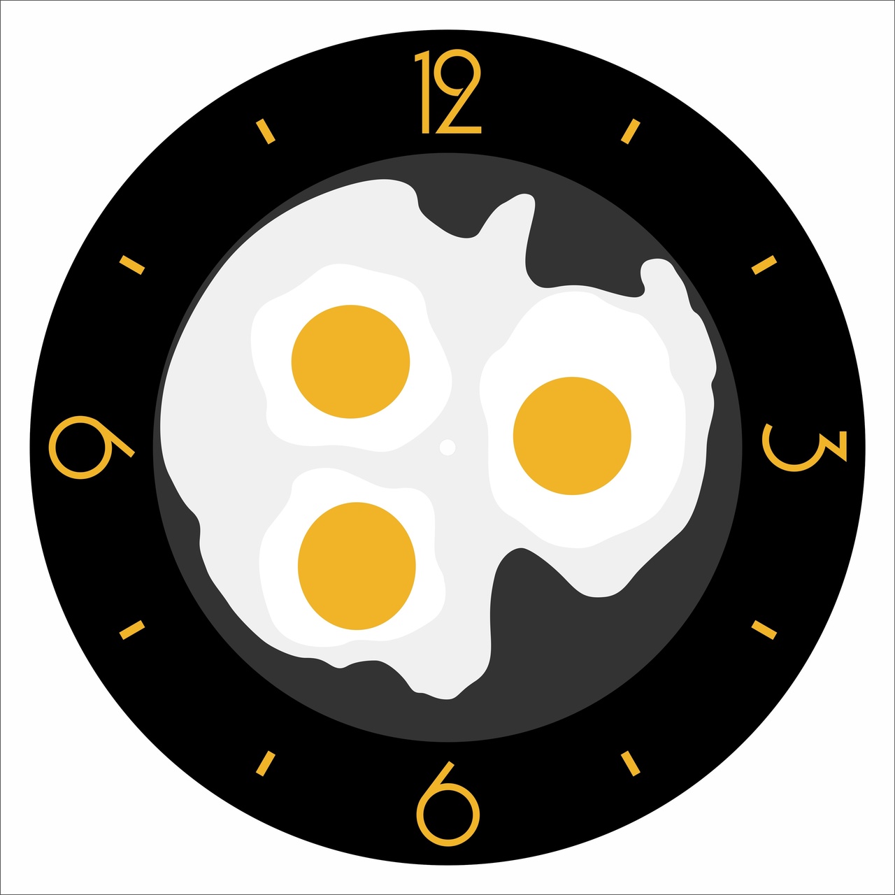 Laser Cut Scrambled Eggs Wall Clock Kitchen Clock Free CDR Vectors Art