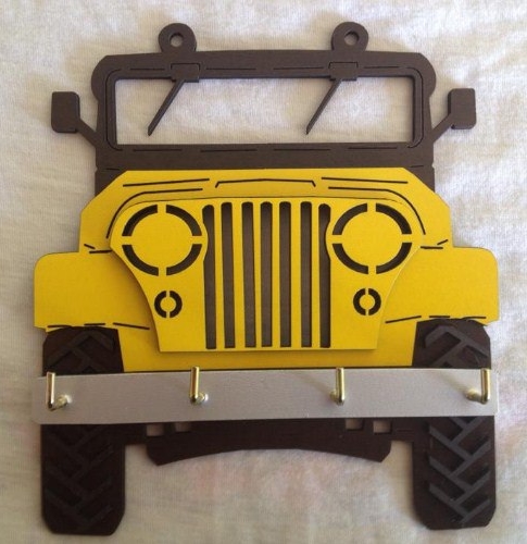 Laser Cut Jeep Key Holder 4×4 Car Key Hanger Free CDR Vectors Art