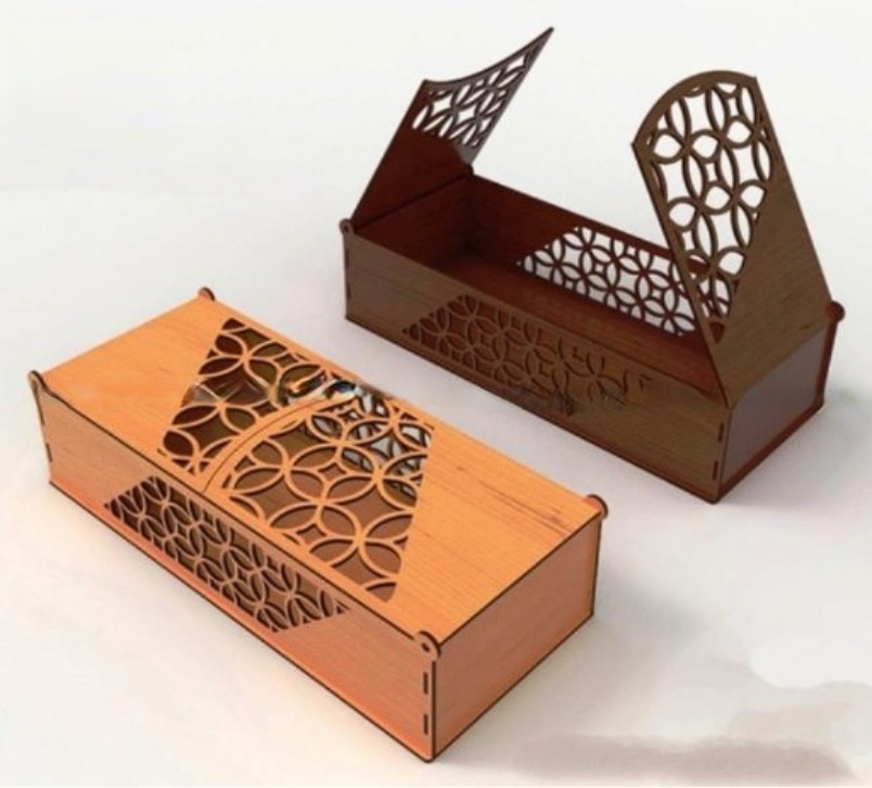 Laser Cut Wooden Keepsake Gift Box Free CDR Vectors Art