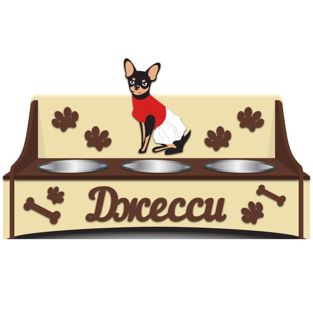 Laser Cut Personalized Elevated Dog Bowl Stand Free CDR Vectors Art