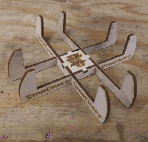 Laser Cut Wooden Coaster Holder Free CDR Vectors Art