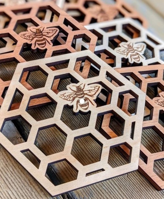 Laser Cut Honeycomb Coasters Hot Pads Trivets Free CDR Vectors Art