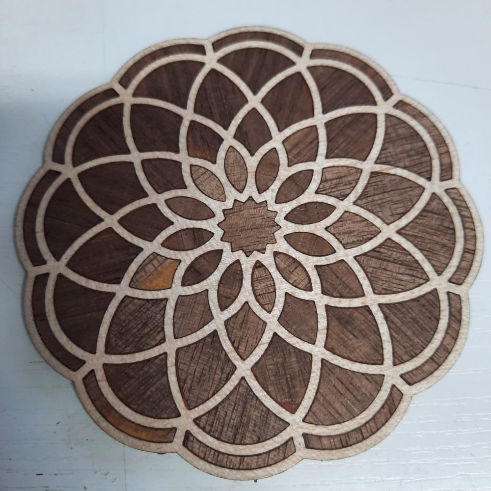 Laser Cut Mandala Design Round Shape Wooden Coasters Free CDR Vectors Art