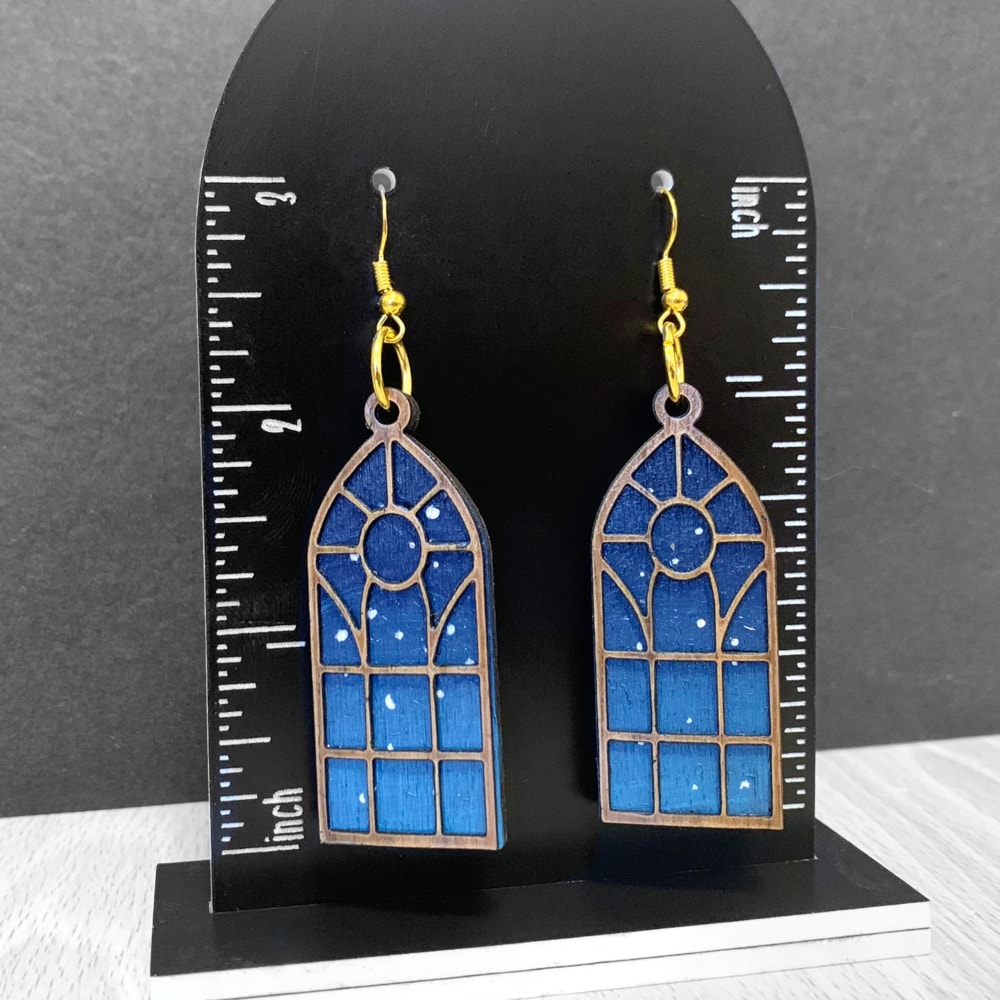 Laser Cut Acrylic Earring Display Stand Jewelry Holder Free CDR Vectors Art