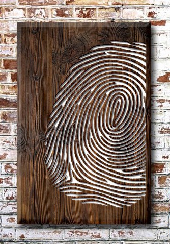 Laser Cut Fingerprint Wood Wall Decor Free CDR Vectors Art