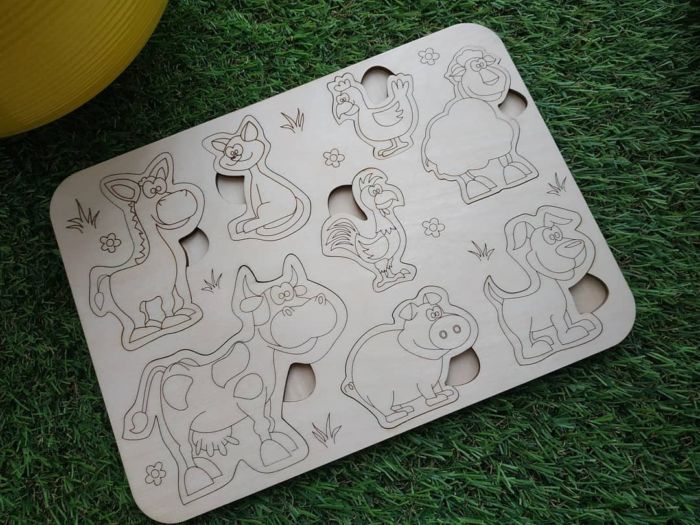 Laser Cut Animals Board Game For Kids Free CDR Vectors Art