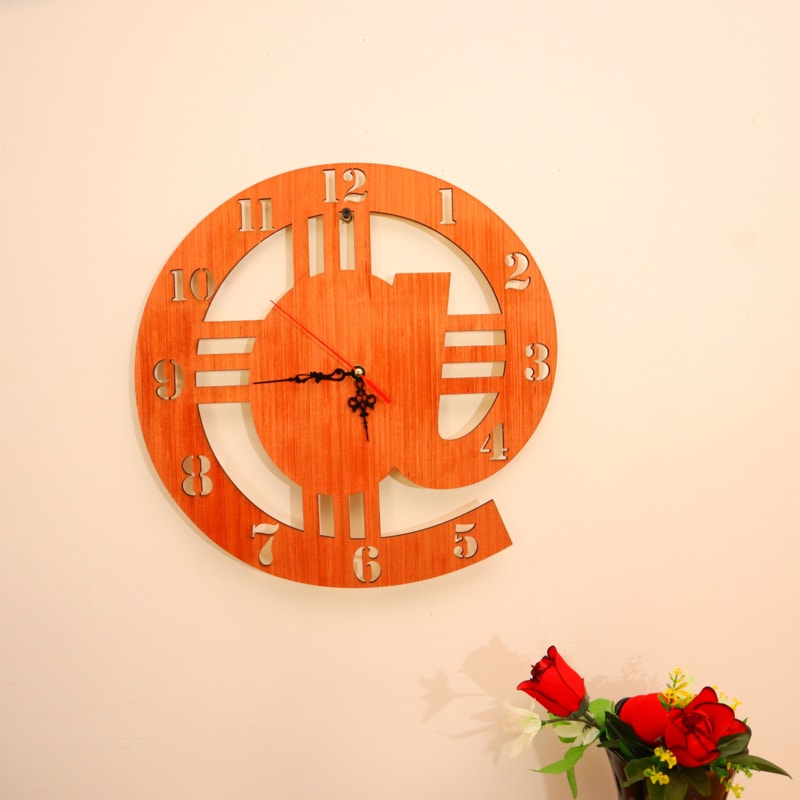 Laser Cut At The Rate Symbol Wall Clock Free DXF File