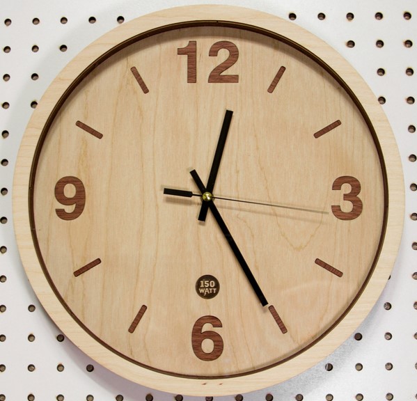 Laser Cut Wooden Simple Wall Clock Free DXF File