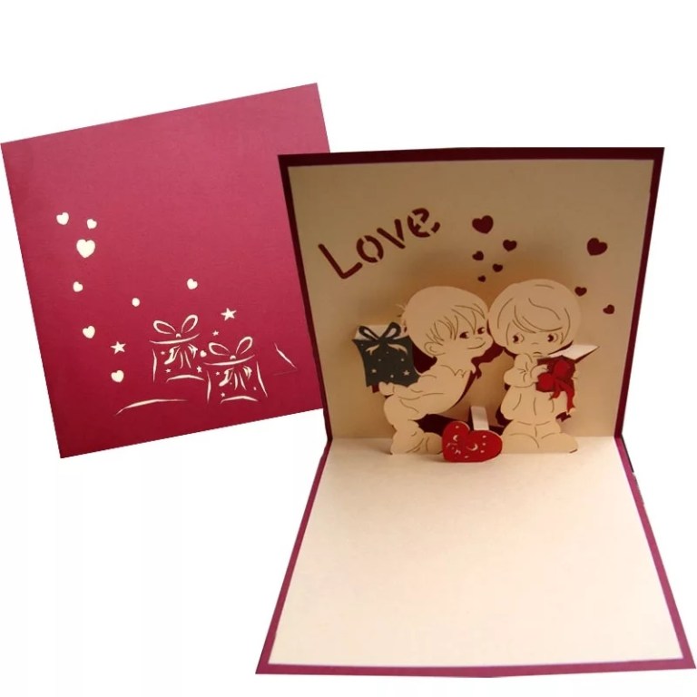 3d Love Card For Laser Cutting Free CDR Vectors Art
