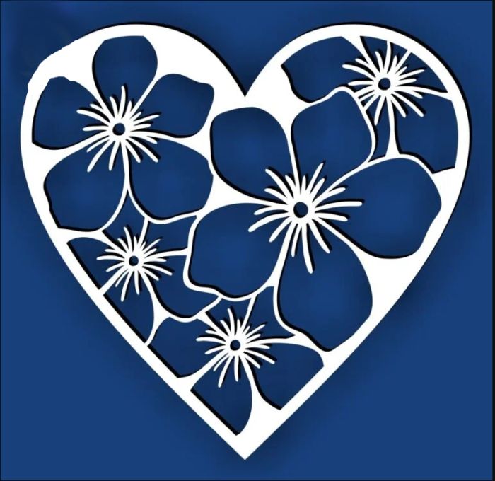 Heart Flower For Laser Cut Free CDR Vectors Art
