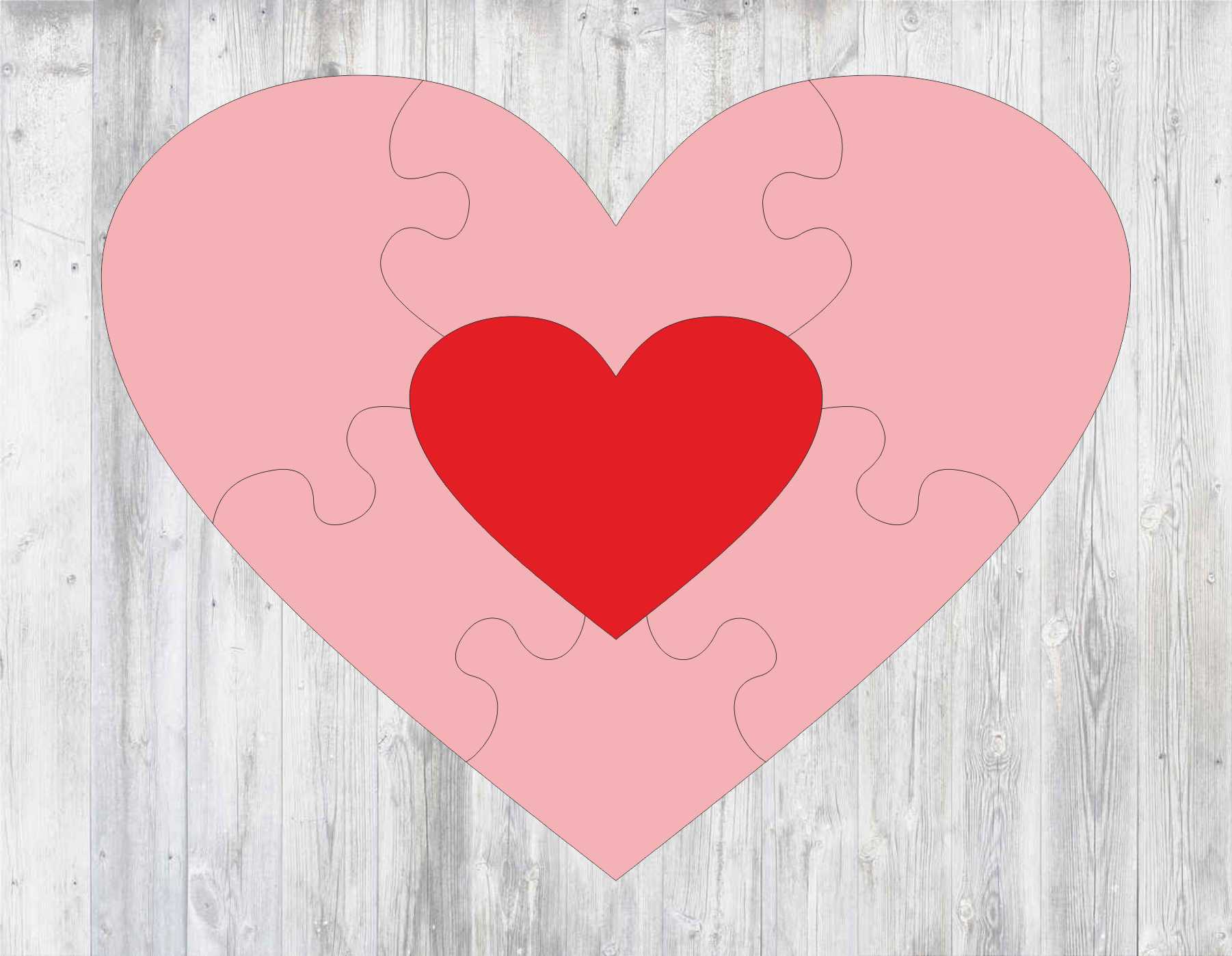 Heart Puzzle Template For Laser Cut Free CDR Vectors Art