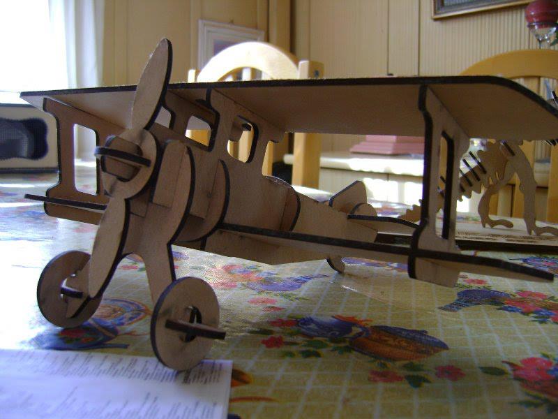 Laser Cut Wooden Airplane Toy Free DXF File
