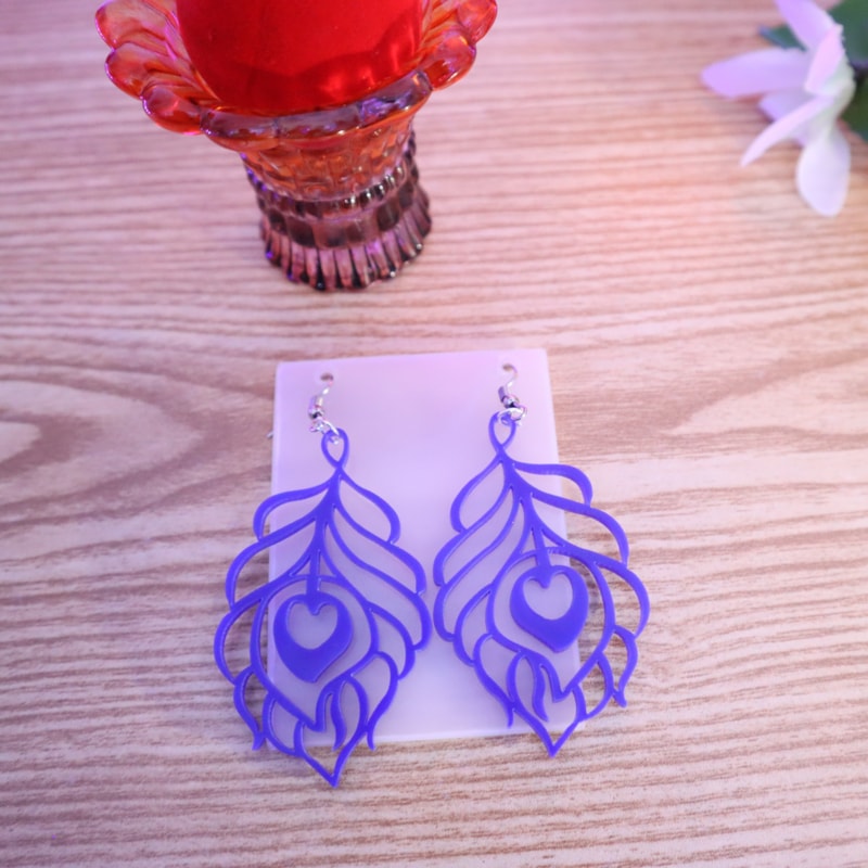 Laser Cut Women Fashion Flower Petals Pendant Drop Earrings Free DXF File