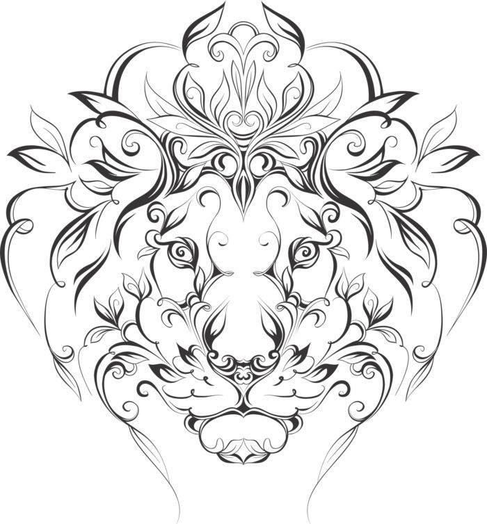 Laser Cut Animal Lion Line Art Free PDF File