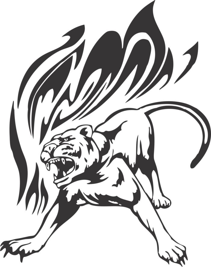 Laser Cut Animal Lion Roaring Free PDF File