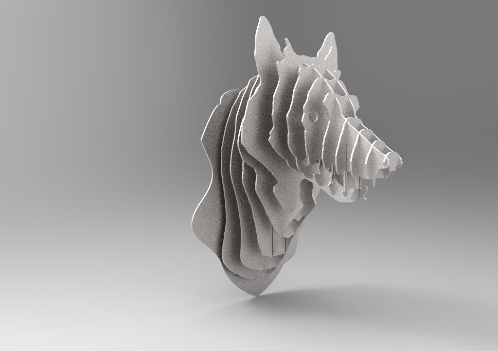 Laser Cut Wolf Trophy 3d Animal Head Free PDF File