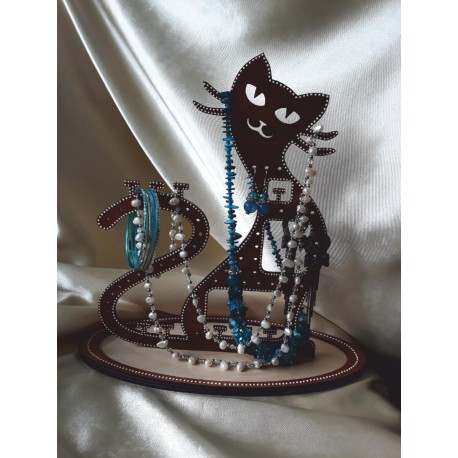 Laser Cut Kitty Cat Stand For Jewelry Free PDF File