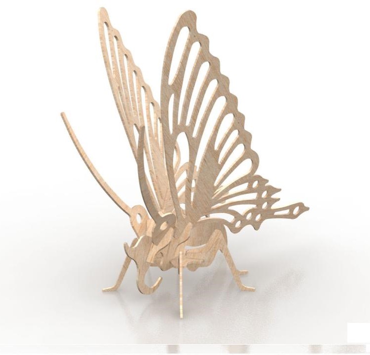Laser Cut Butterfly 3d Puzzle Free DXF File