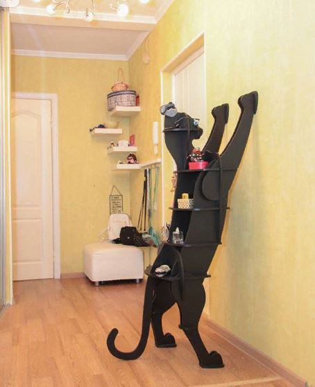 Laser Cut Cat Bookshelf Free DXF File