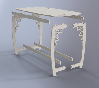 Table 15mm Free DXF File