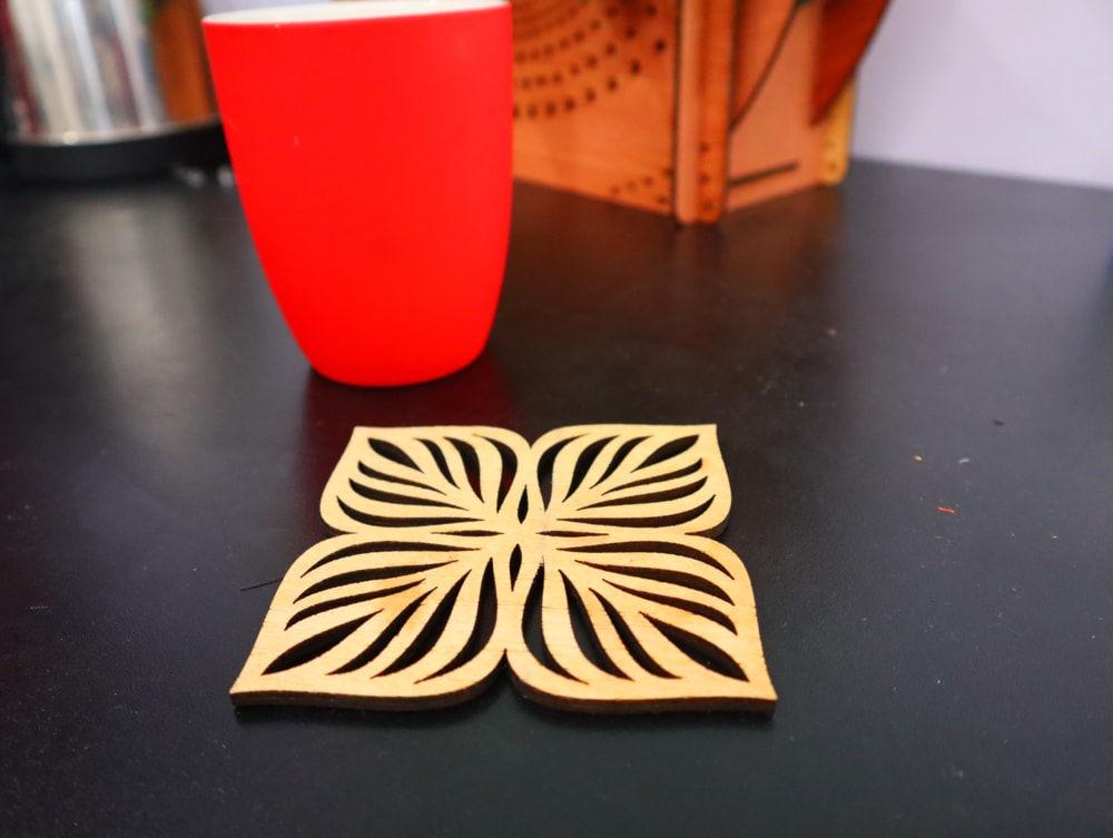 Laser Cut Floral Tea Cup Coasters Free DXF File